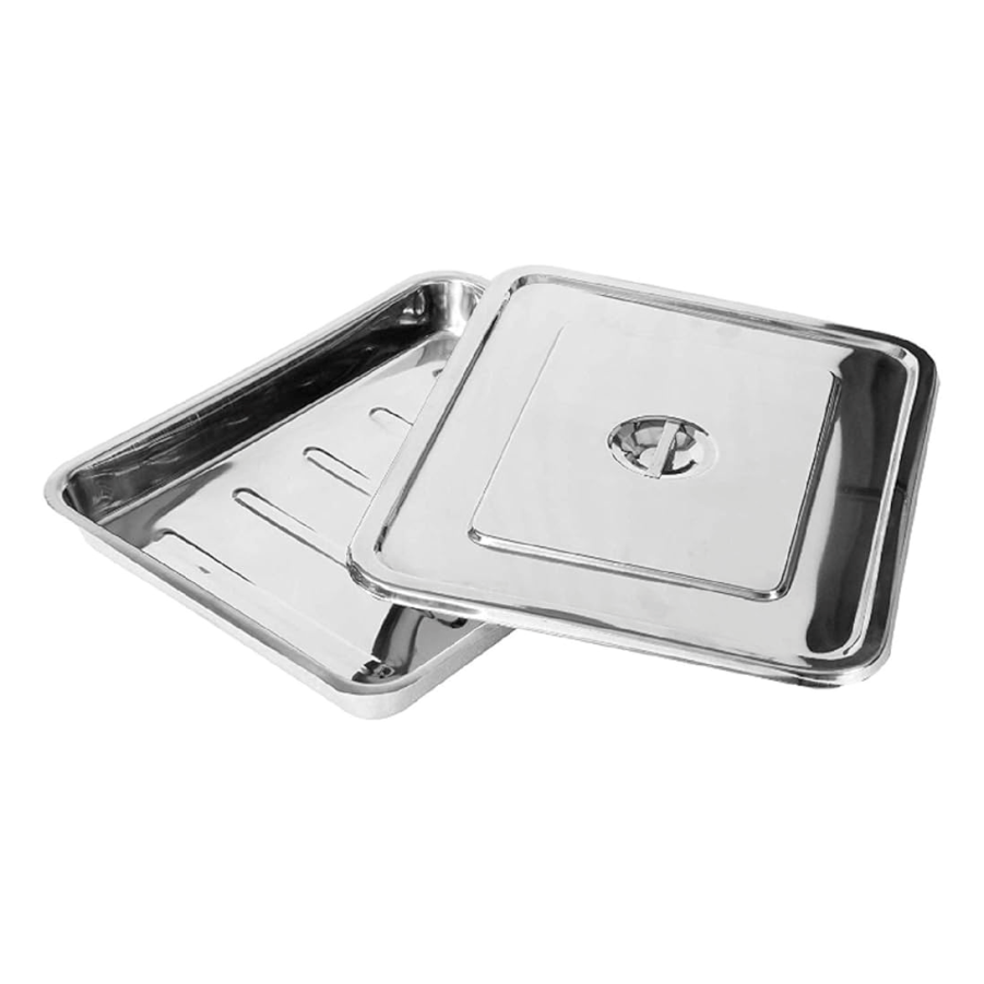 Vaishanav Surgical Instrument Tray with cover(s/s) 8x3 inch
